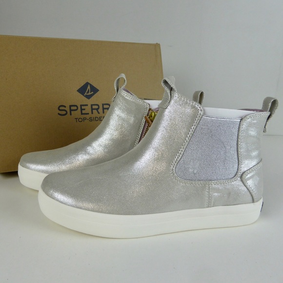 Sperry Crest Mid Champagne Sneaker Bootie Boot NIB - Picture 2 of 7